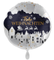 Preview: Folienballon - Frohe Weihnachten, Häuser - ø 43cm